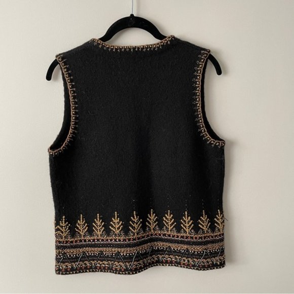 Vintage Susan Bristol Wool Embroidered Vest Womens Small - Picture 3 of 7
